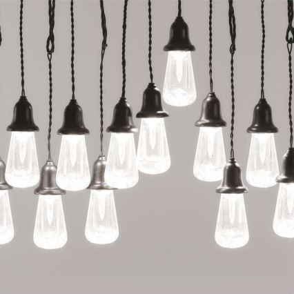 LED zunanji dekorativni niz 16×LED 8,6 m IP44 hladna bela