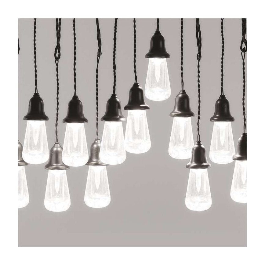 LED zunanji dekorativni niz 16×LED 8,6 m IP44 hladna bela