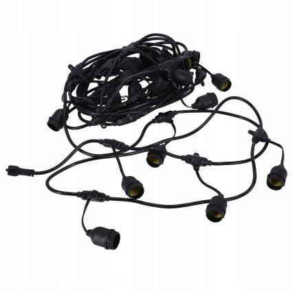 LED zunanji dekorativni niz 20xE27/1W/230V 11,44 m IP44 črna