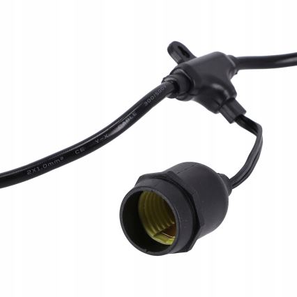LED zunanji dekorativni niz 20xE27/1W/230V 11,44 m IP44 črna