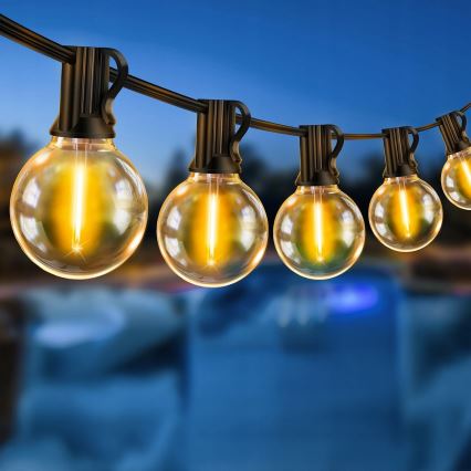 LED zunanji dekorativni niz luči 20xE12/1W/230V 20 m IP65 črn