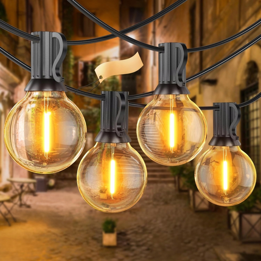 LED Zunanji dekorativni svetlobni niz 25xE12/1W/230V 17,5 m IP65 črna