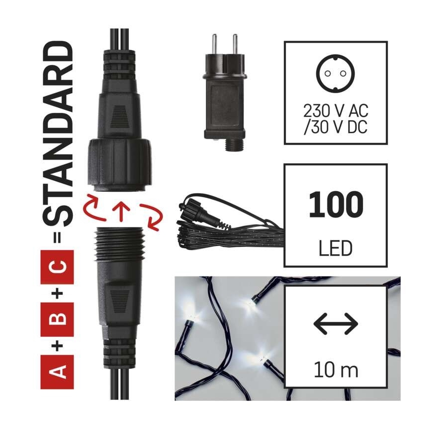 LED  zunanji niz 100xLED/15m IP44 hladno bela