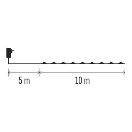 LED  zunanji niz 100xLED/15m IP44 topla bela