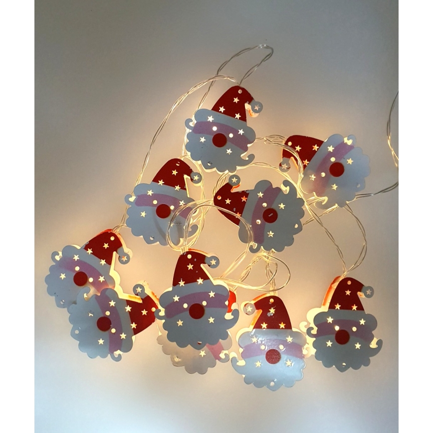LED zunanji niz 10xLED/2xAA 1,65 m IP44 topla bela Santa