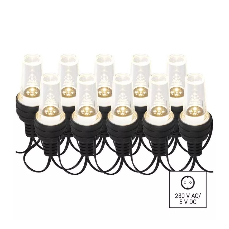 LED zunanji niz 10xLED/9,5 m IP44 hladna bela