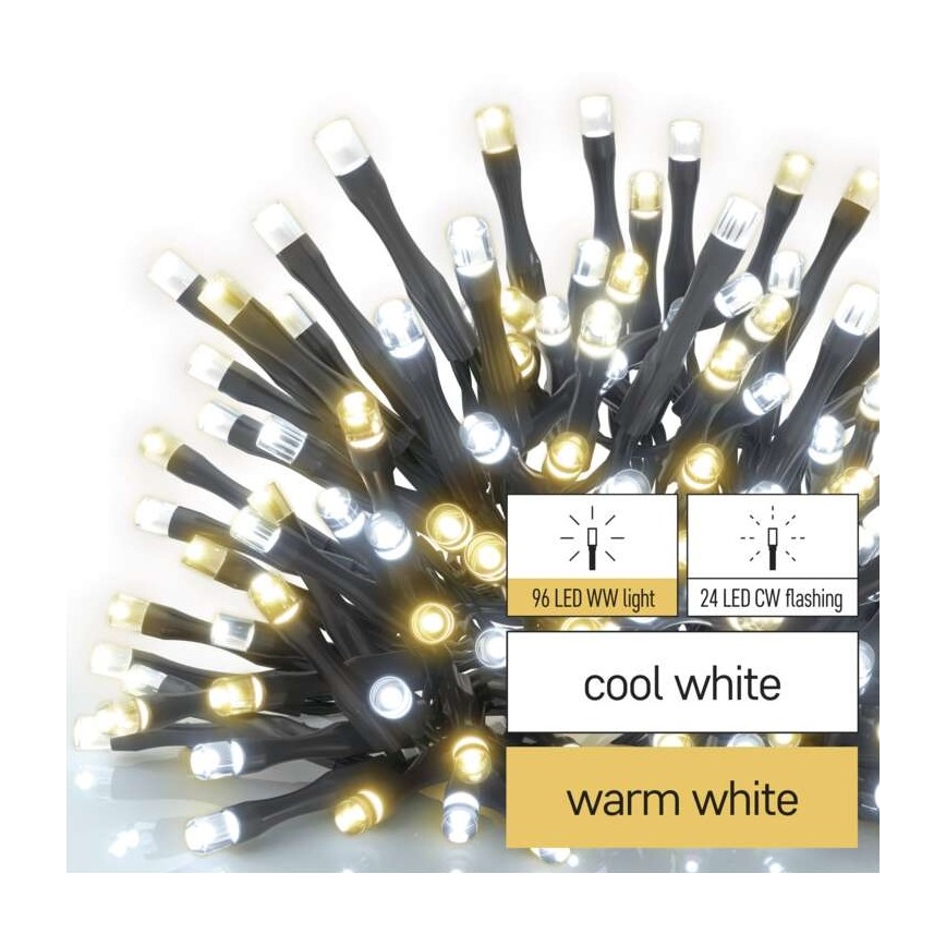 LED zunanji niz 120xLED/2 načina 17m IP44 topla/hladna bela