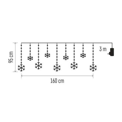 LED zunanji niz 131xLED/1,6m IP44 hladna bela