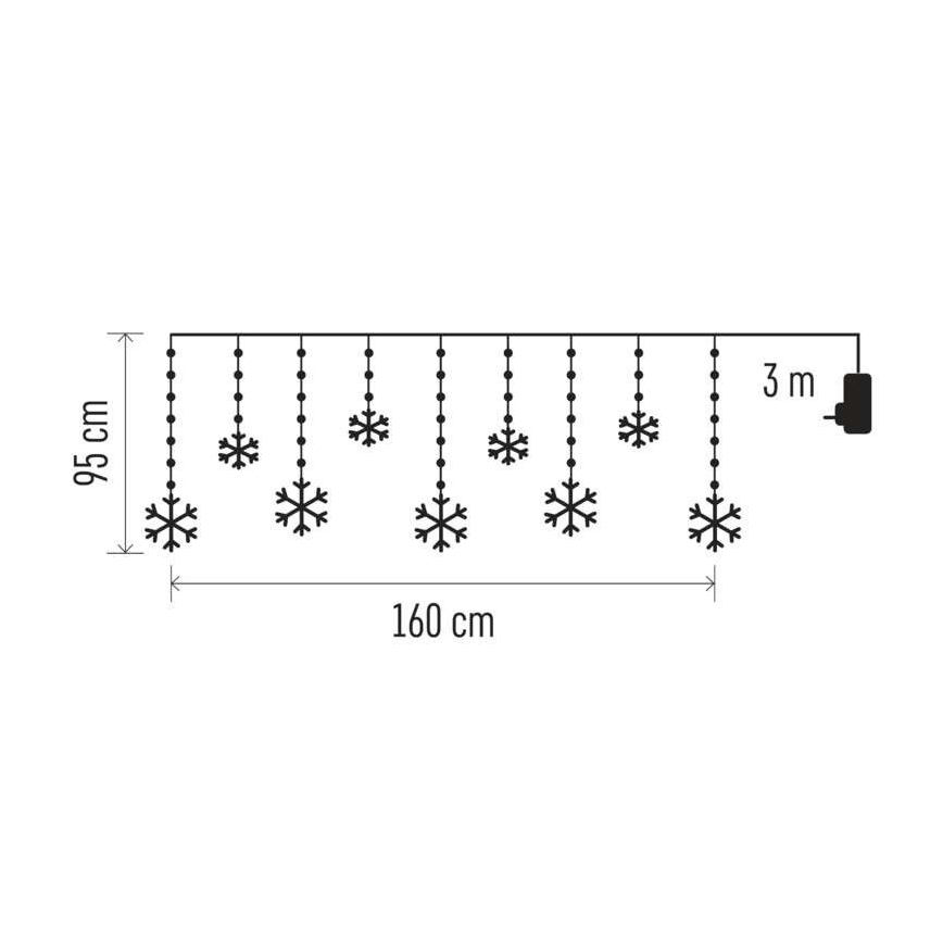 LED zunanji niz 131xLED/1,6m IP44 hladna bela