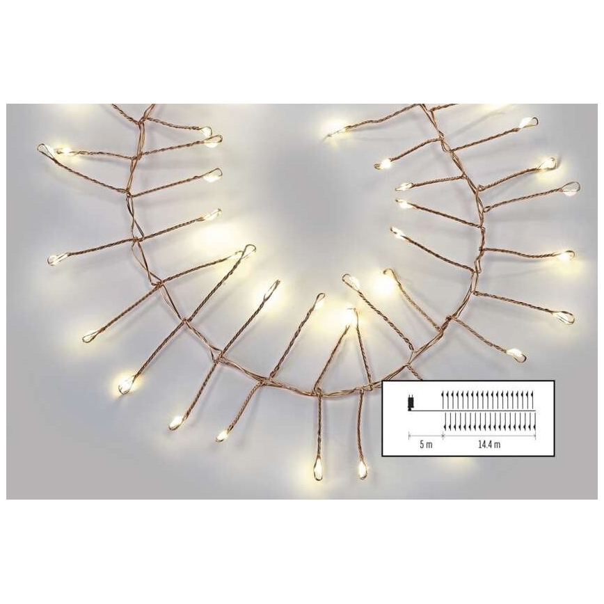 LED zunanji niz 1440xLED/8 funkcij 14,4m IP44 topla bela