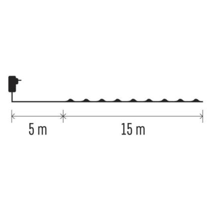 LED zunanji niz 150xLED/20m IP44 topla bela