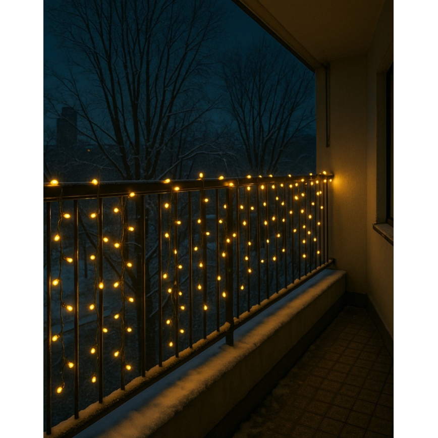 LED zunanji niz 200 LED/230 V, 7,6 m, IP44, črn