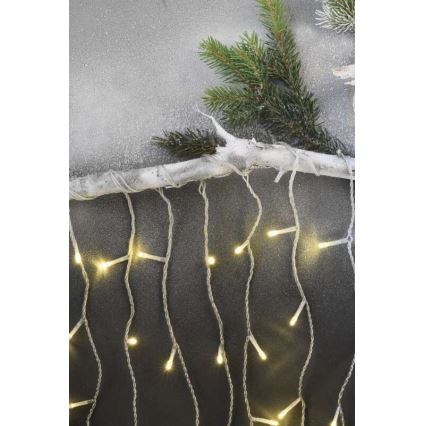LED zunanji niz 300 LED/8 načinov, 10 m, IP44, topla bela + daljinski upravljalnik