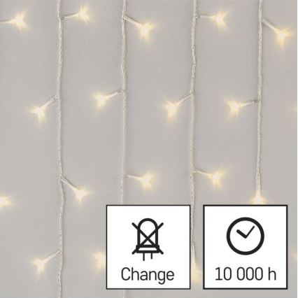 LED zunanji niz 300 LED/8 načinov, 10 m, IP44, topla bela + daljinski upravljalnik