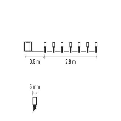 LED Zunanji  niz 40xLED/3xAA 3,3m IP44 hladno bela