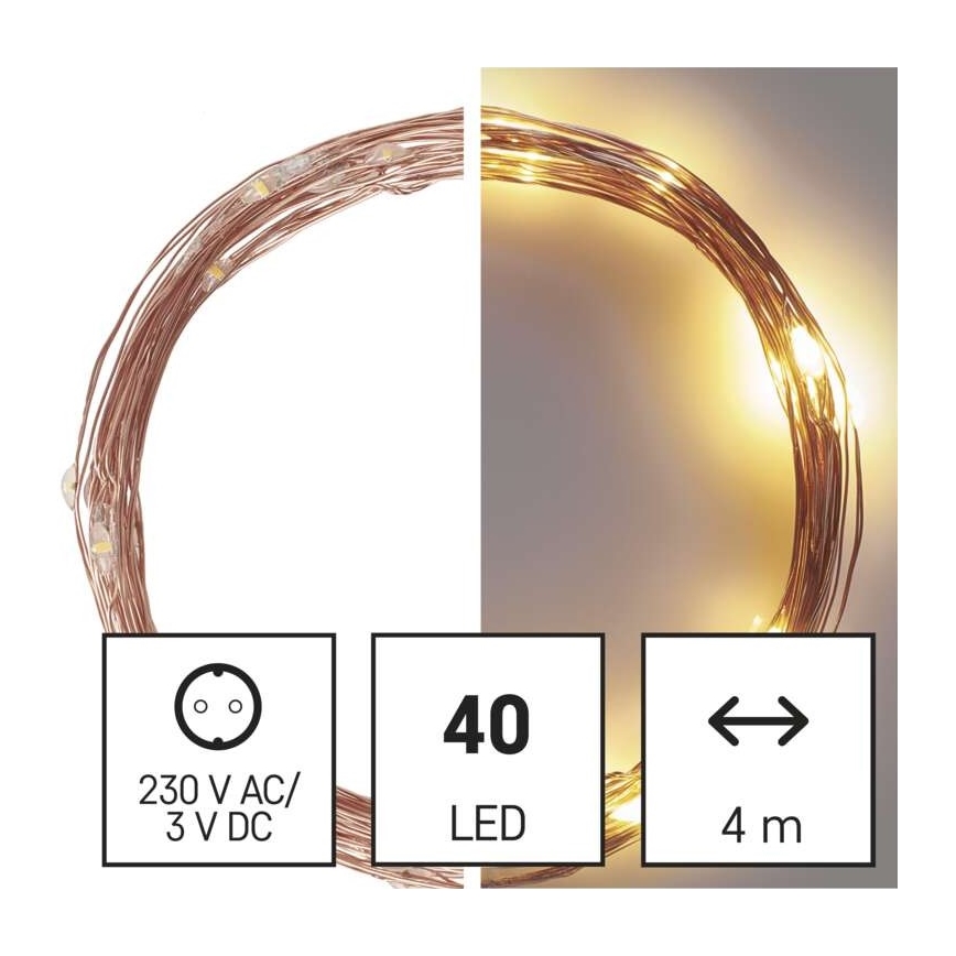 LED zunanji niz 40xLED/9m IP44 topla bela