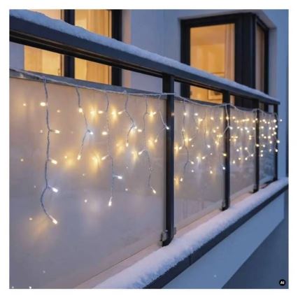 LED zunanji niz 50xLED/3x0,4m IP44 hladna/topla bela svetloba