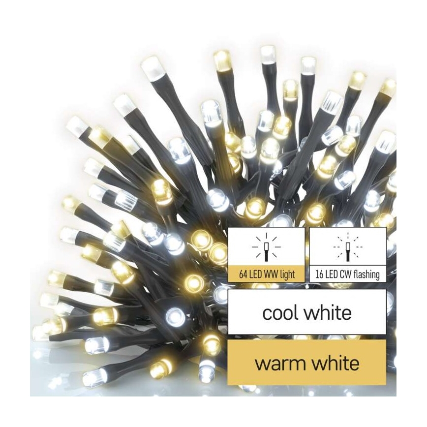 LED zunanji niz 80 LED, 2 načina, 13 m, IP44, topla/hladna bela