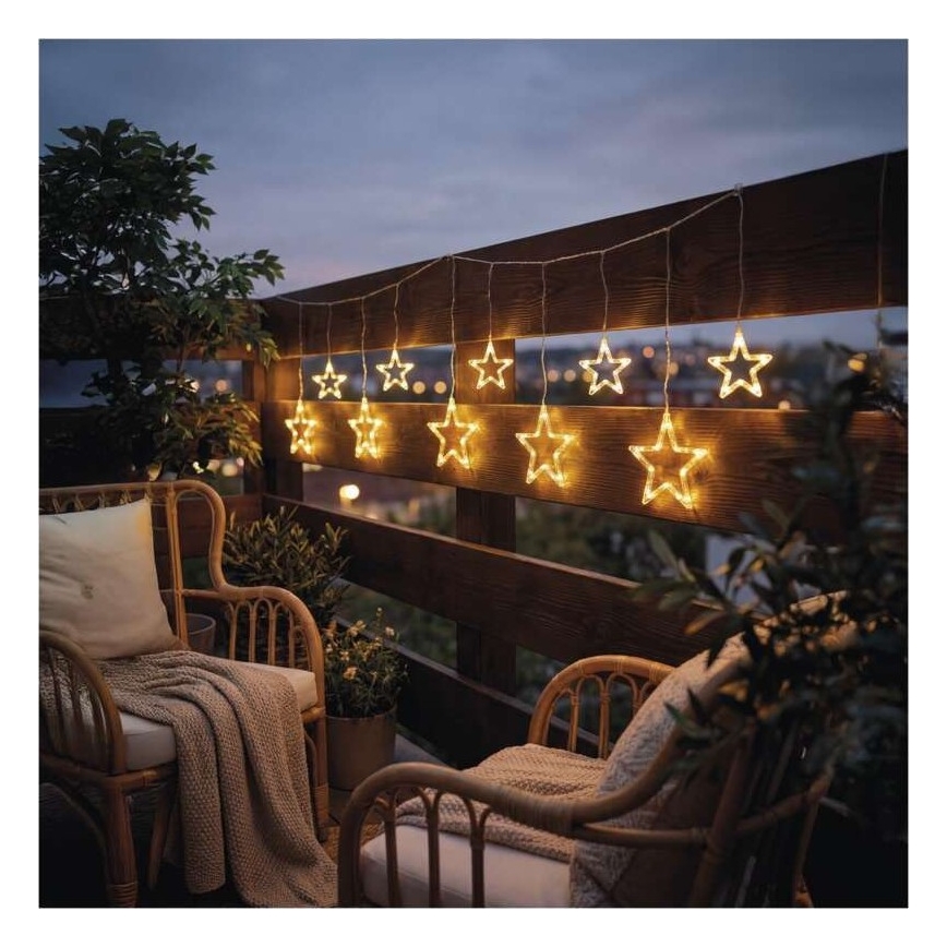 LED zunanji niz luči 125xLED/1,9m IP44 topla bela