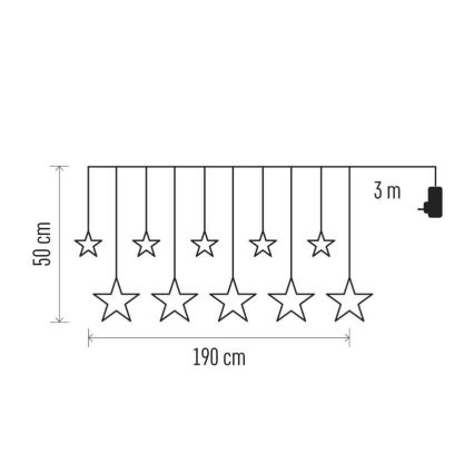LED zunanji niz luči 125xLED/1,9m IP44 topla bela