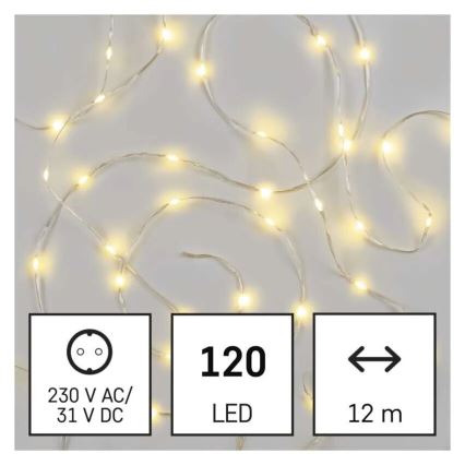 LED zunanji niz lučk 120xLED/17m IP44 topla bela
