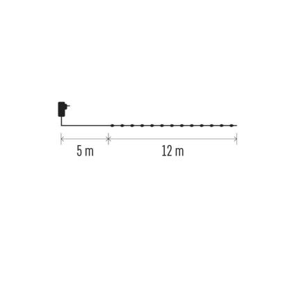 LED zunanji niz lučk 120xLED/17m IP44 topla bela