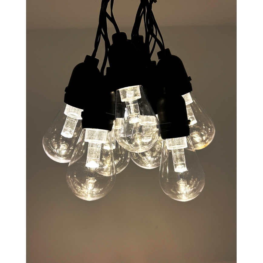 LED zunanji okrasni niz 10×LED/0,15 W/230 V, 3,8 m, IP44, črn