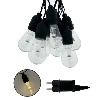 LED zunanji okrasni niz 10×LED/0,15 W/230 V, 3,8 m, IP44, črn