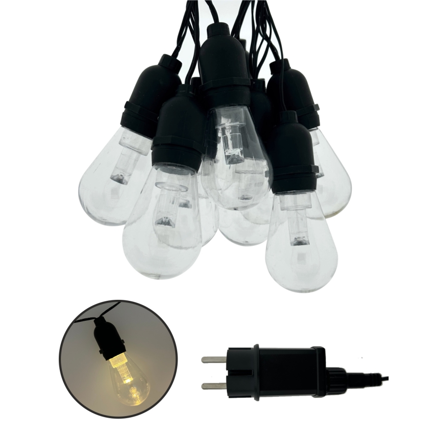 LED zunanji okrasni niz 10×LED/0,15 W/230 V, 3,8 m, IP44, črn