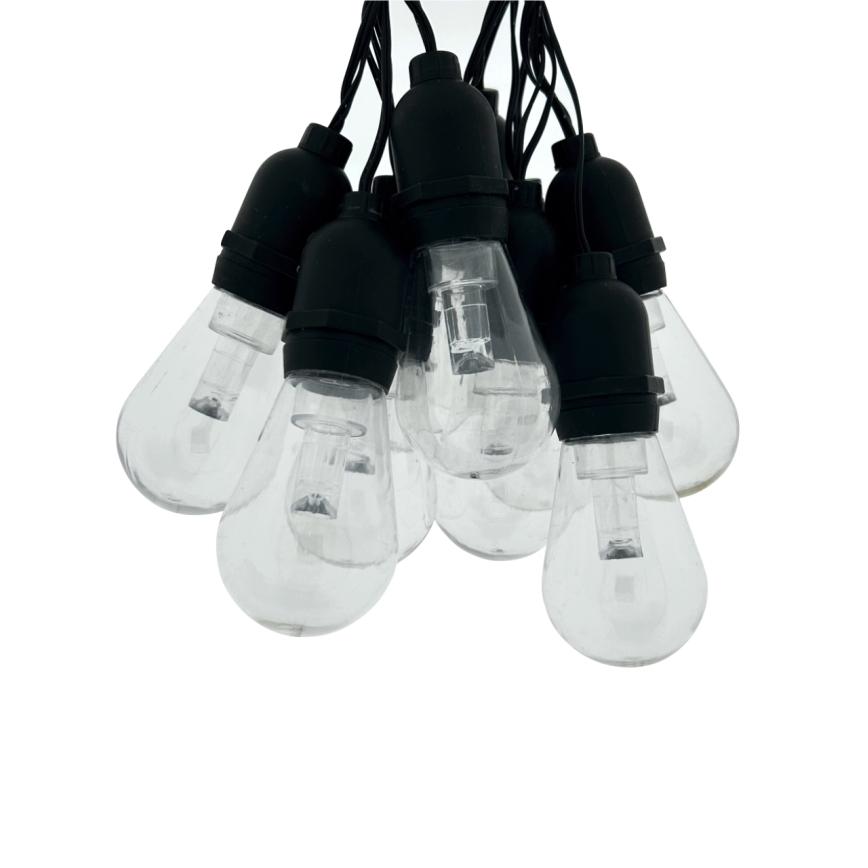 LED zunanji okrasni niz 10×LED/0,15 W/230 V, 3,8 m, IP44, črn