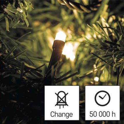 LED zunanji okrasni niz, 240 LED, 8 načinov, 29 m, IP44, topla bela
