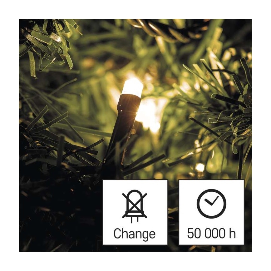 LED zunanji okrasni niz, 240 LED, 8 načinov, 29 m, IP44, topla bela