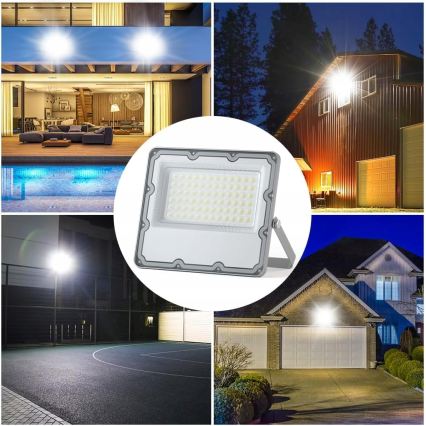 LED zunanji reflektor 100 W, 230 V, 4500 K, IP65, siva