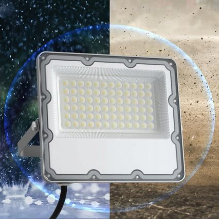 LED zunanji reflektor 100 W, 230 V, 4500 K, IP65, siva