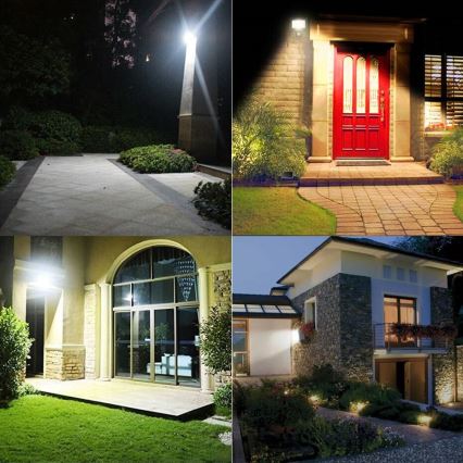 LED zunanji reflektor s senzorjem gibanja in senzorjem mraka LED/100W/230V 4500K IP65 črna