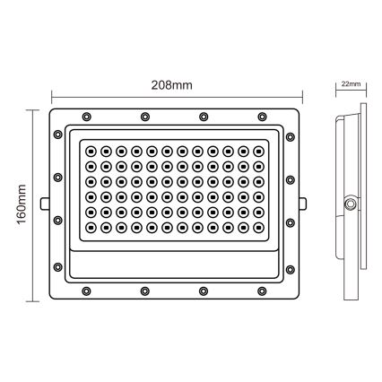 LED Zunanji reflektor LED/100W/230V 5000K IP65 siva