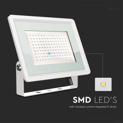 LED Zunanji reflektor LED/200W/230V 4000K IP65 bela