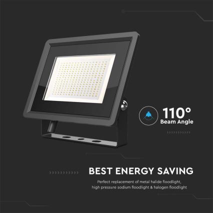 LED Zunanji reflektor LED/200W/230V 4000K IP65 črna