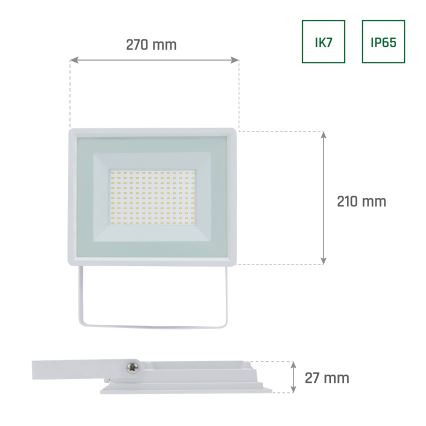 LED Zunanji reflektor NOCTIS LUX 3 LED/100W/230V 4000K IP65 bela