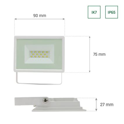 LED Zunanji reflektor NOCTIS LUX 3 LED/10W/230V 3000K IP65 bela