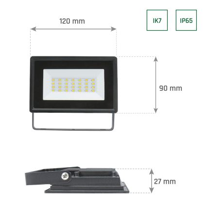 LED Zunanji reflektor NOCTIS LUX 3 LED/20W/230V 3000K IP65 črna