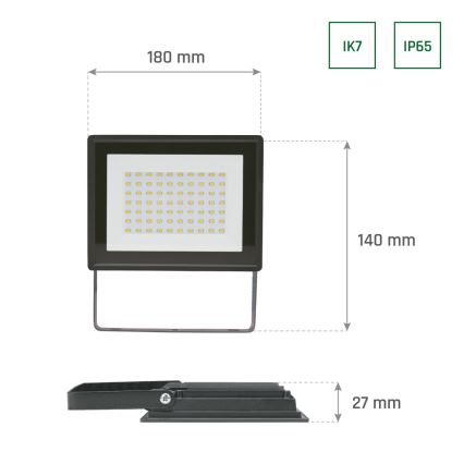 LED Zunanji reflektor NOCTIS LUX 3 LED/50W/230V 6000K IP65 črna