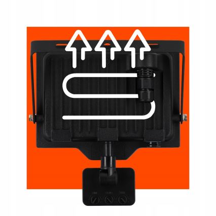 LED zunanji reflektor s senzorjem LED/50W/230V 4500K IP65 črn