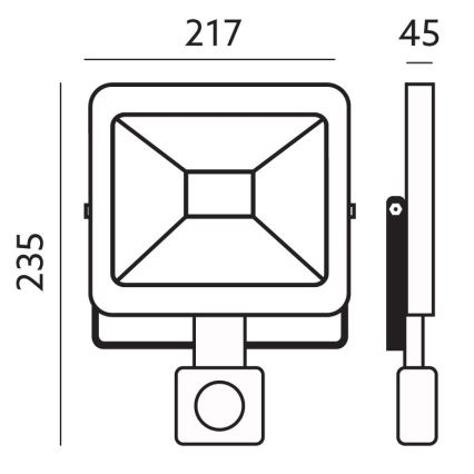 LED Zunanji reflektor s senzorjem LED/50W/230V 6500K IP44