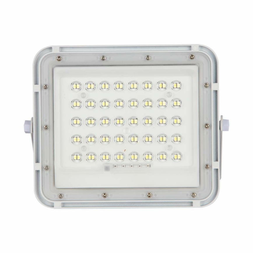 LED Zunanja zatemnitvena solarna reflektor LED/10W/3,2V IP65 4000K 6000 mAh bela + Daljinski upravljalnik