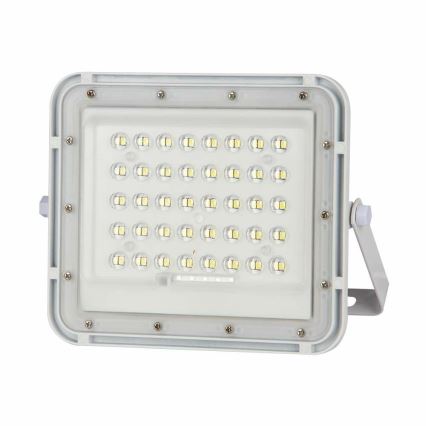 LED Zunanja zatemnitvena solarna reflektor LED/10W/3,2V IP65 4000K 6000 mAh bela + Daljinski upravljalnik