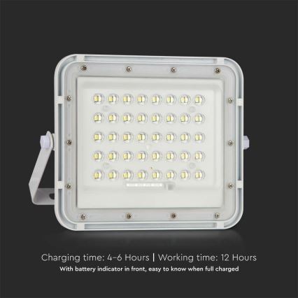 LED Zunanja zatemnitvena solarna reflektor LED/10W/3,2V IP65 4000K 6000 mAh bela + Daljinski upravljalnik
