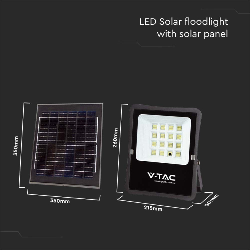 LED Zunanji solarni reflektor LED/12W/3,2V 4000K IP65 + Daljinski upravljalnik