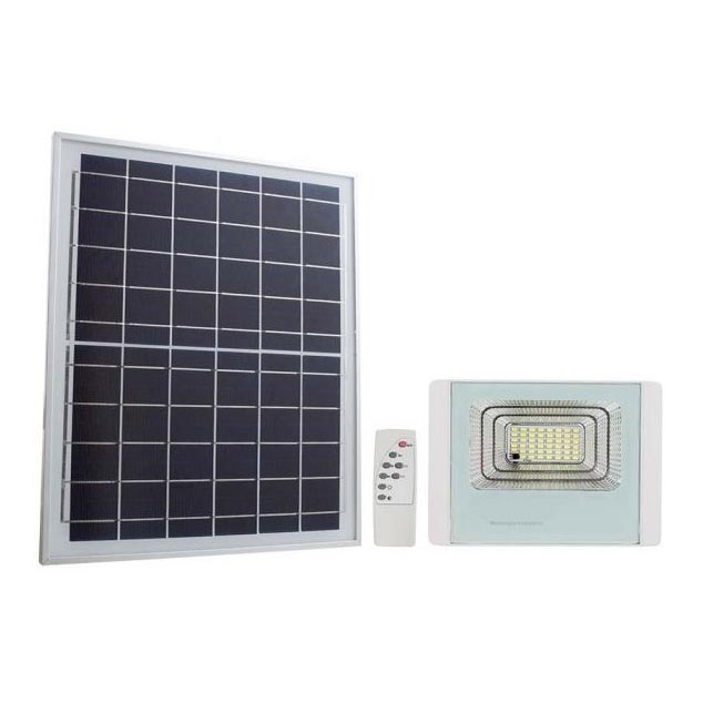 LED Zunanji solarni reflektor LED/12W/3,2V IP65 6400K + Daljinski upravljalnik