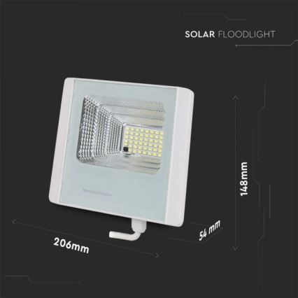 LED Zunanji solarni reflektor LED/12W/3,2V IP65 6400K + Daljinski upravljalnik